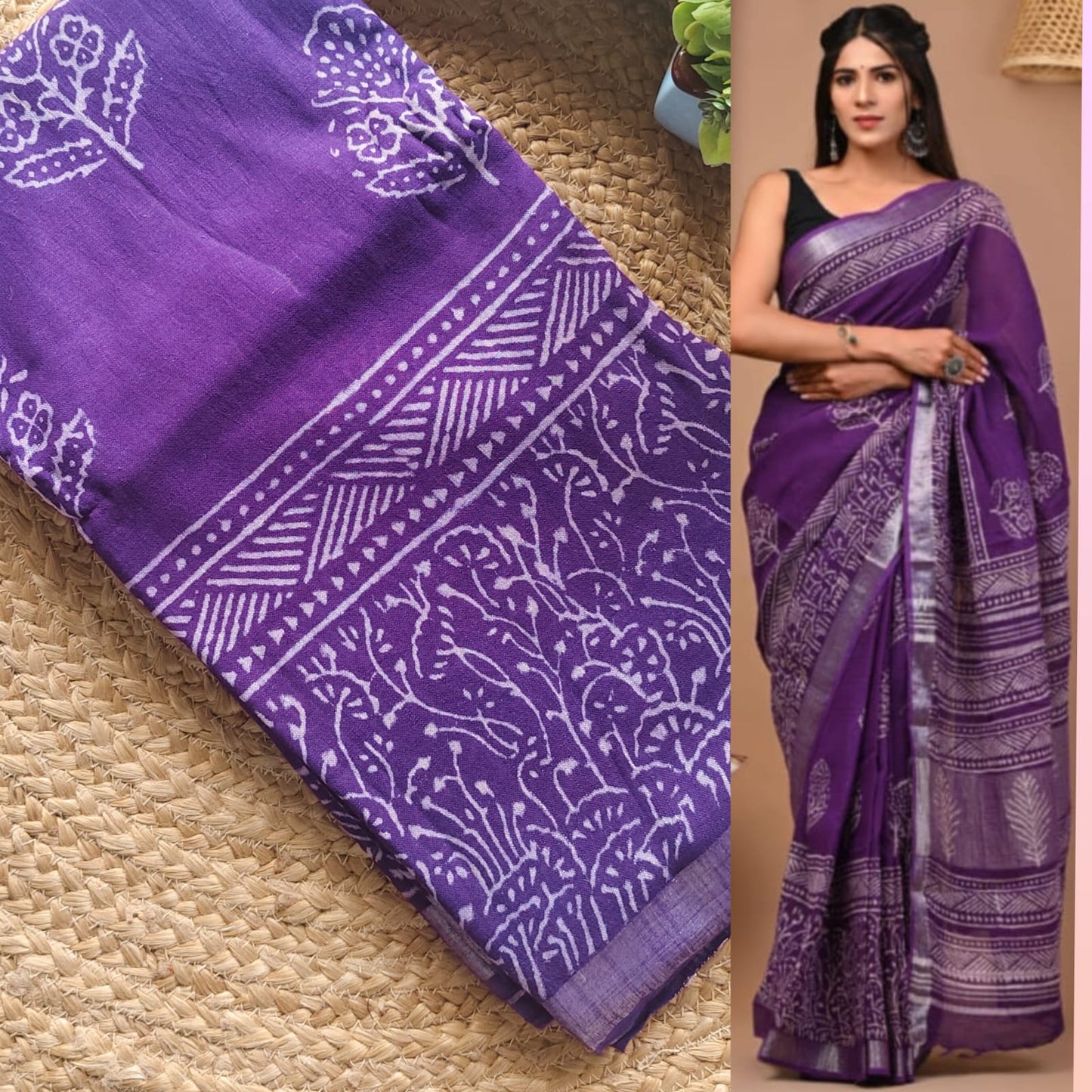 Block print linen