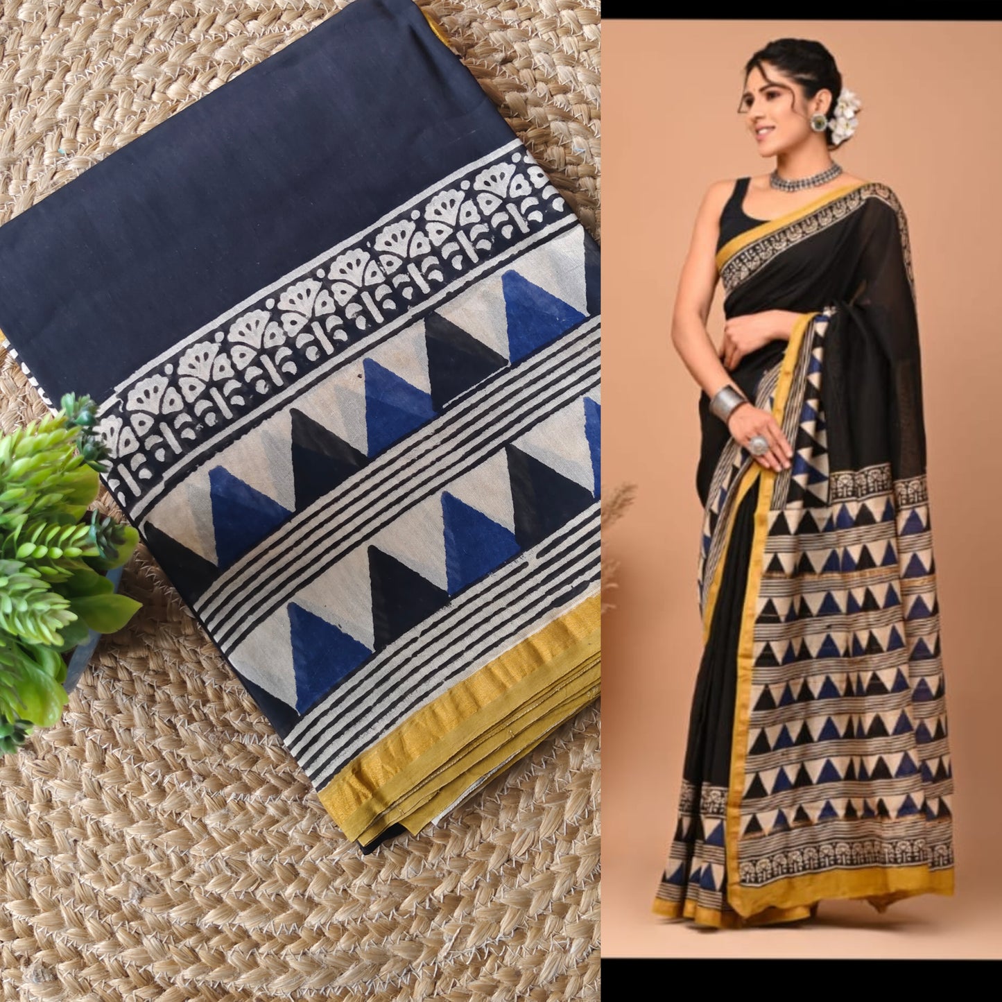 Block print chanderi