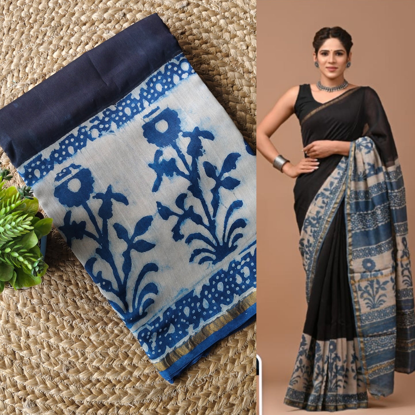 Block print chanderi