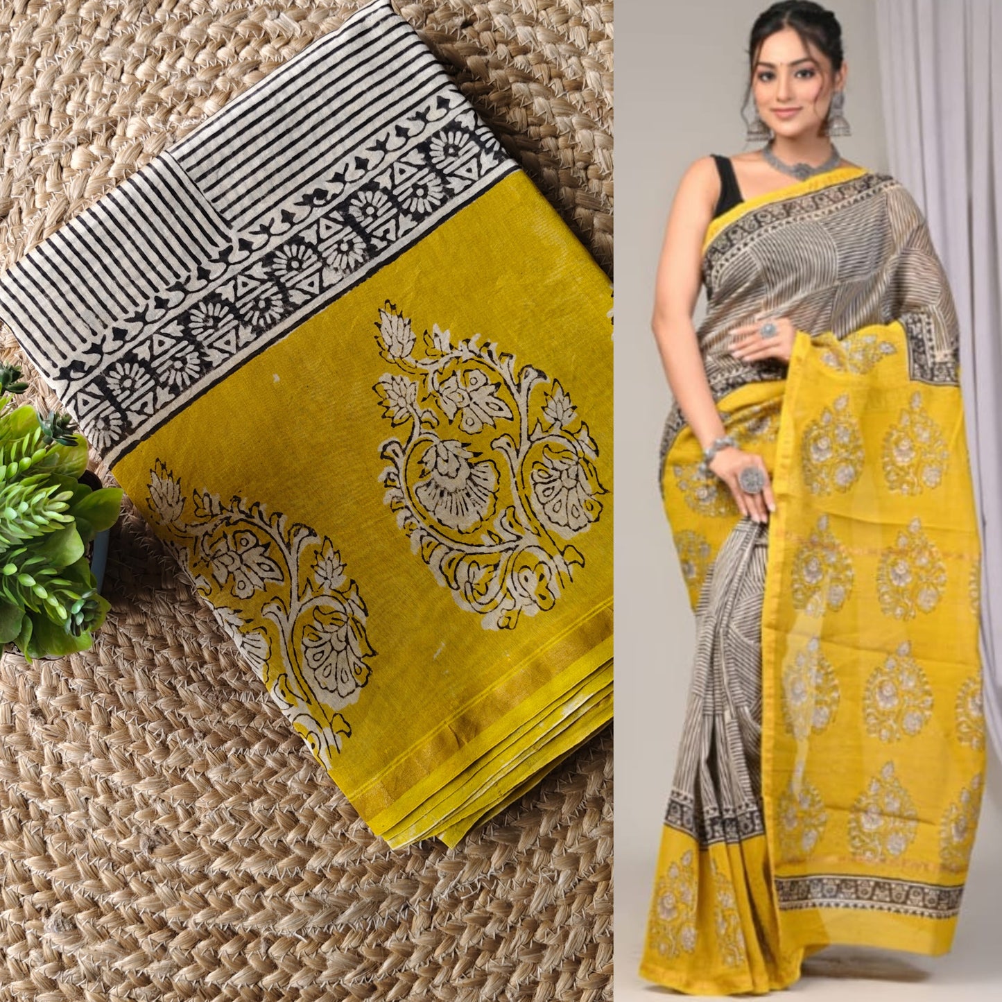 Block print chanderi