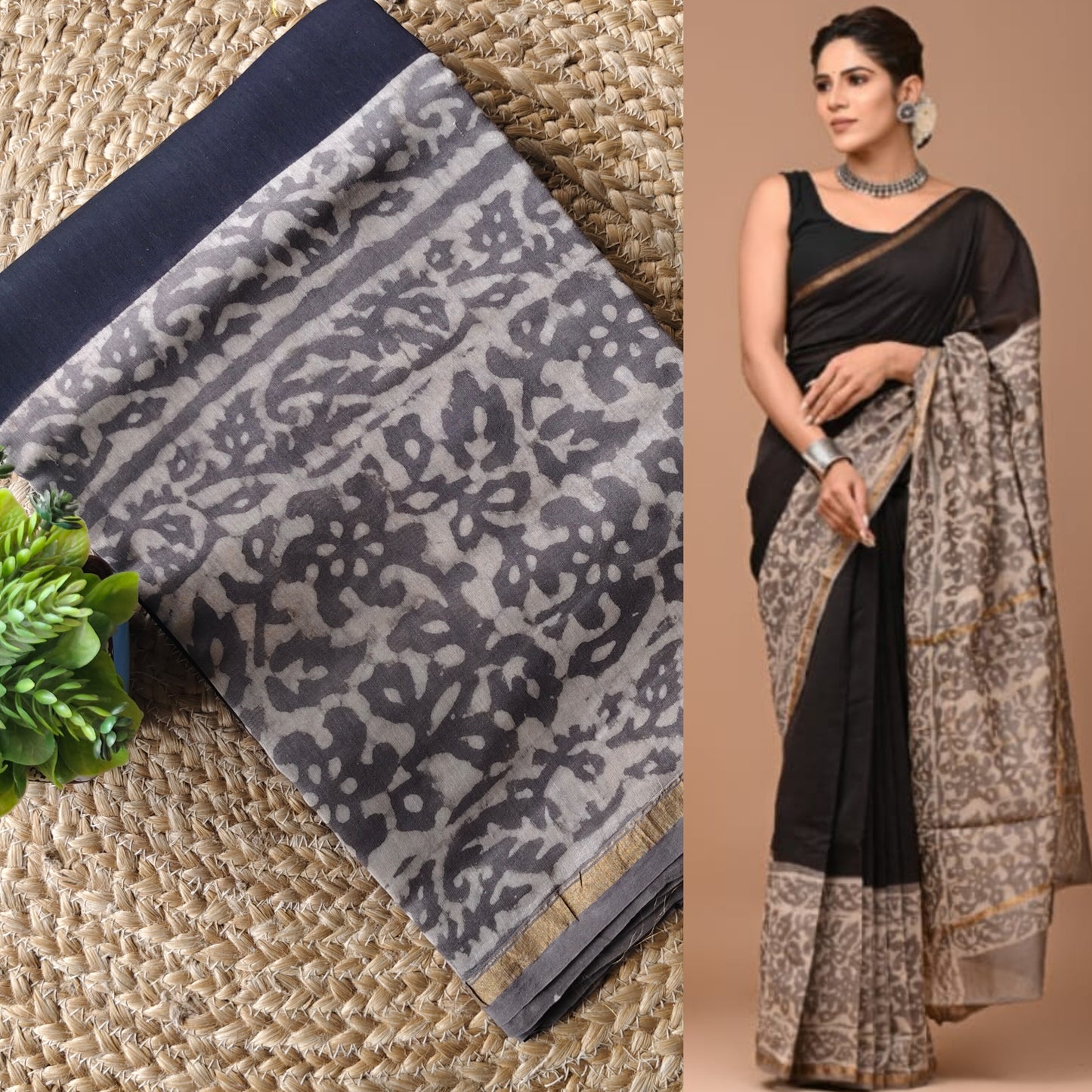 Block print chanderi