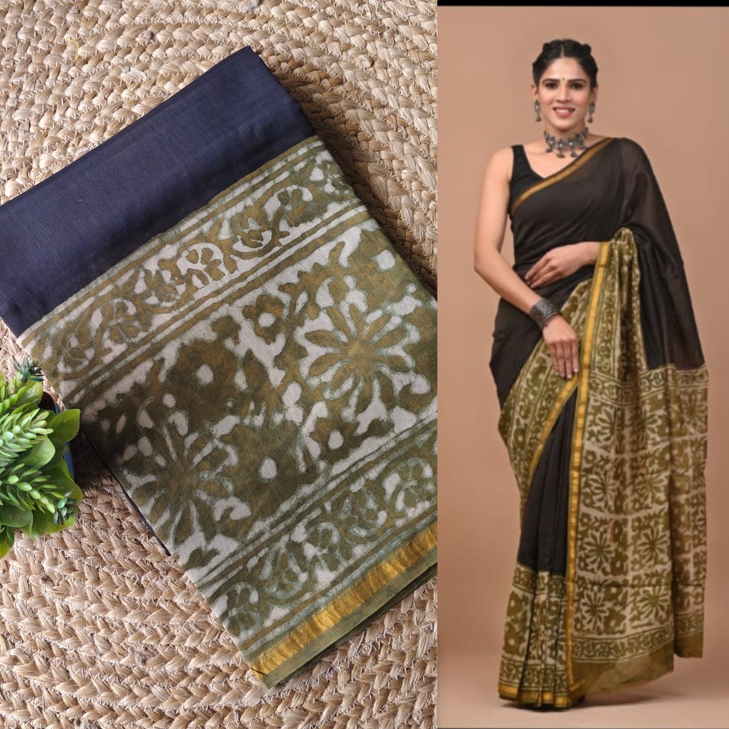 Block print chanderi