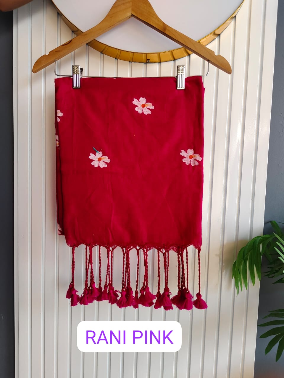 Small Flower Khadi - Rani Pink