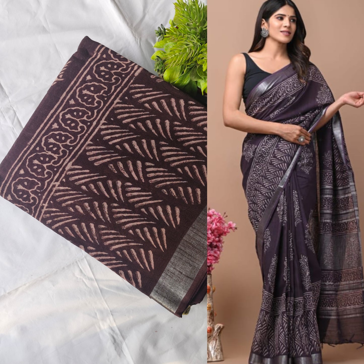Block print linen