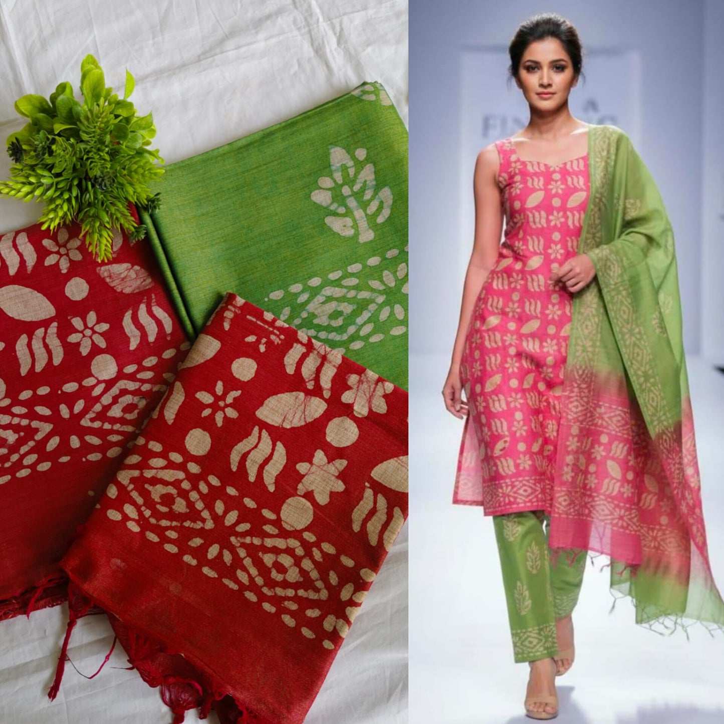 Designer salwar material - BATIK SILK