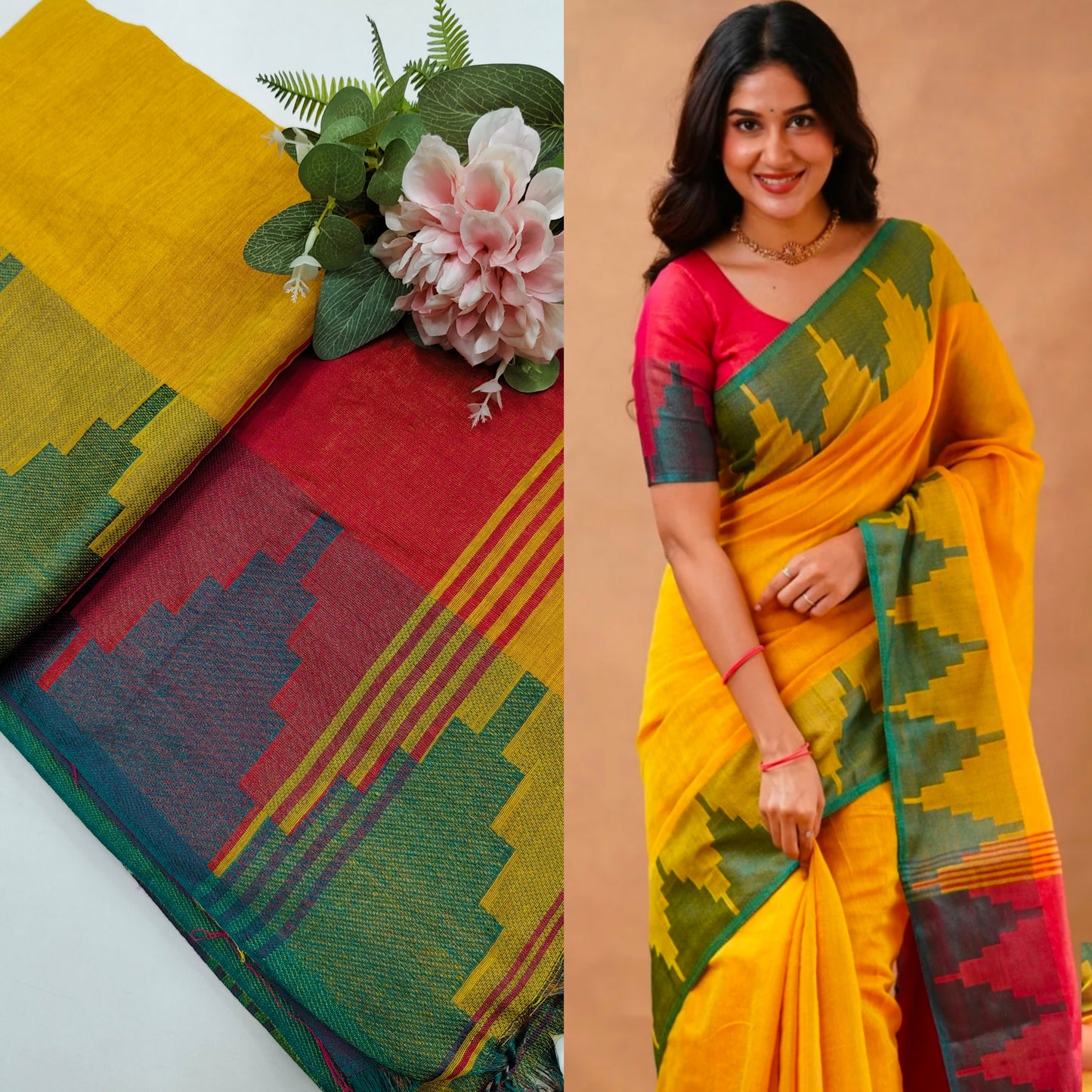 Handloom tissue silk