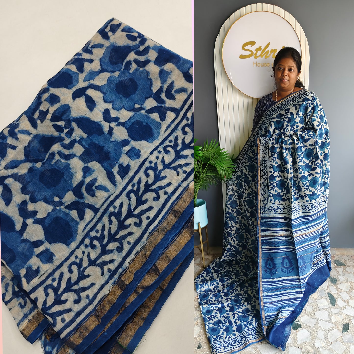 Block print chanderi