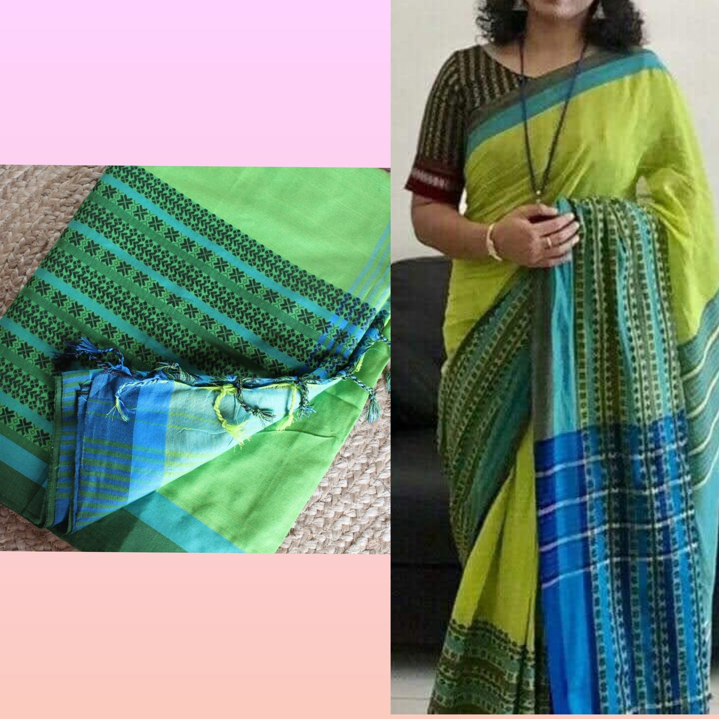 Long Border Khadi