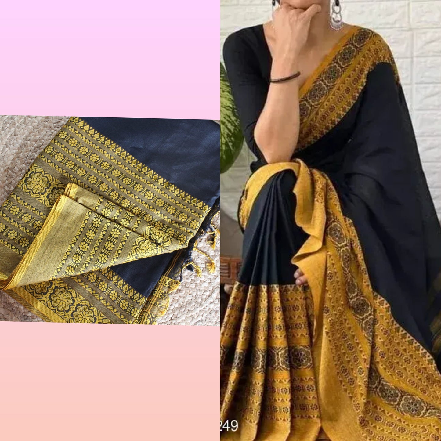 Long Border Khadi