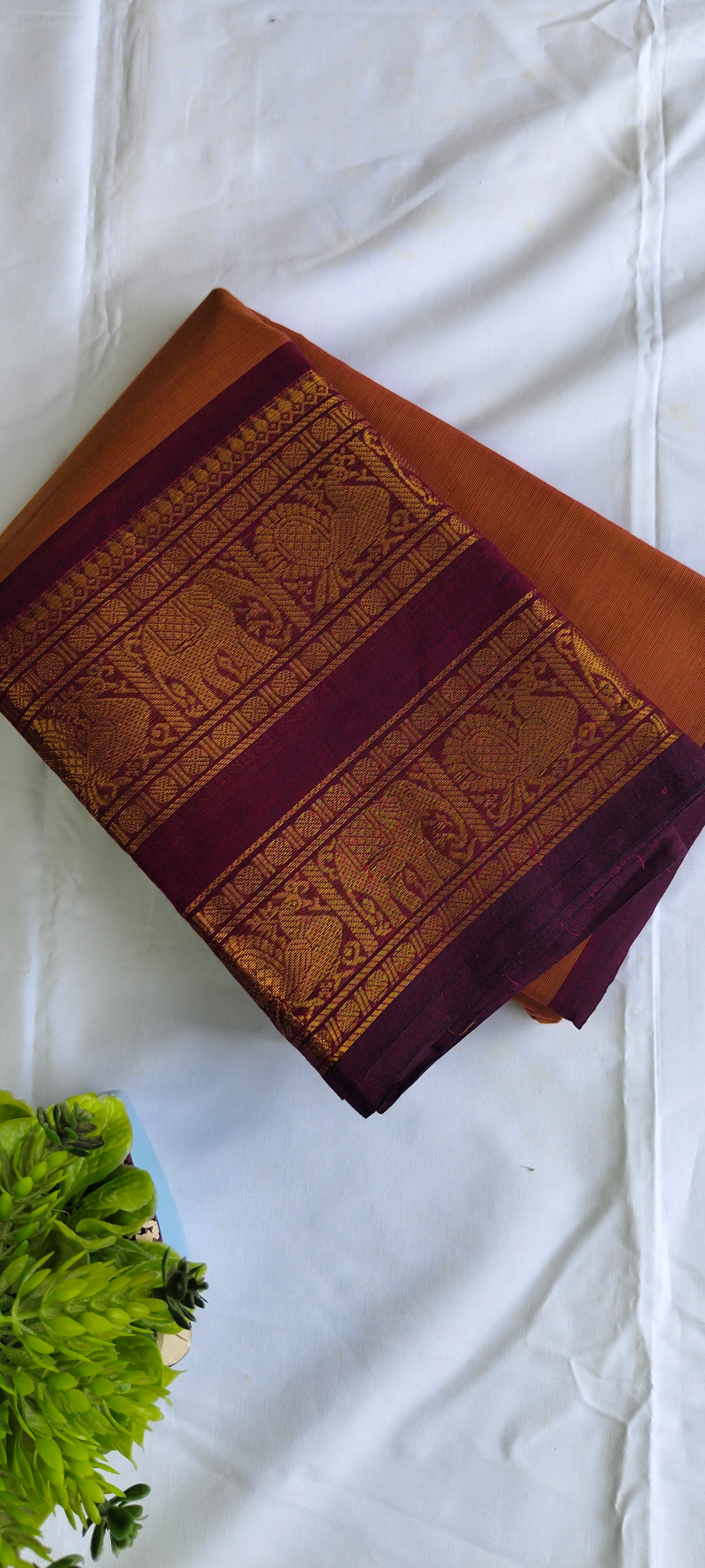 Elegant Chettinadu Kanchi Cotton Saree – 100 Count, No Blouse