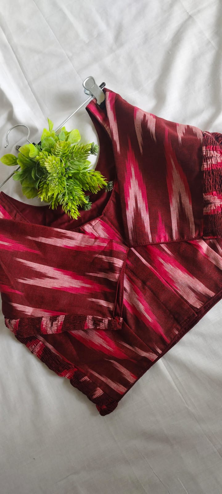 Elastic ikkat blouse