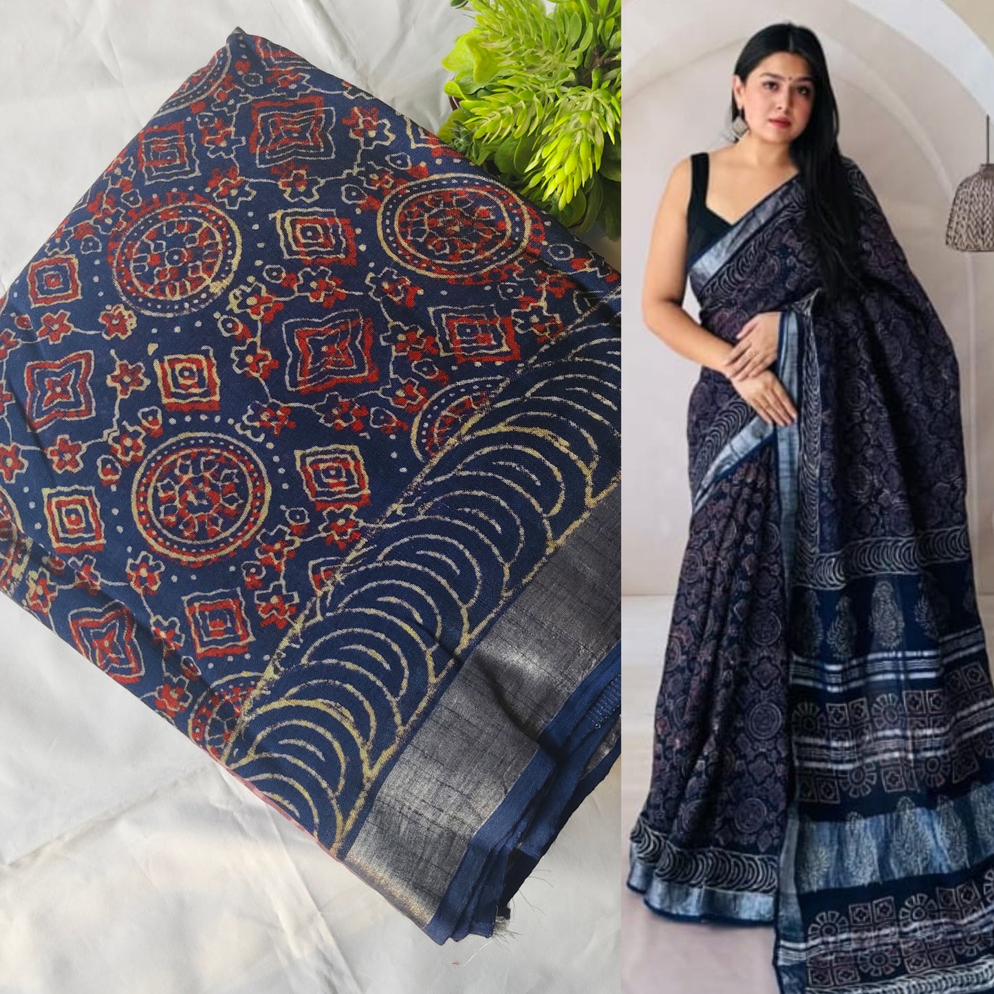 Block print linen