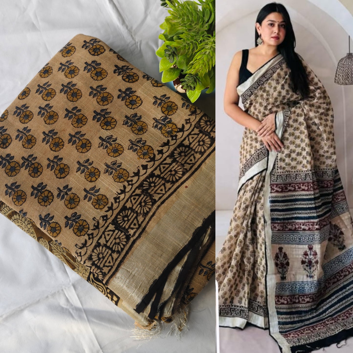 Block print linen