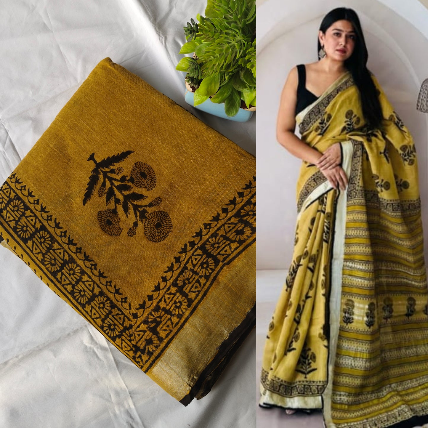 Block print linen