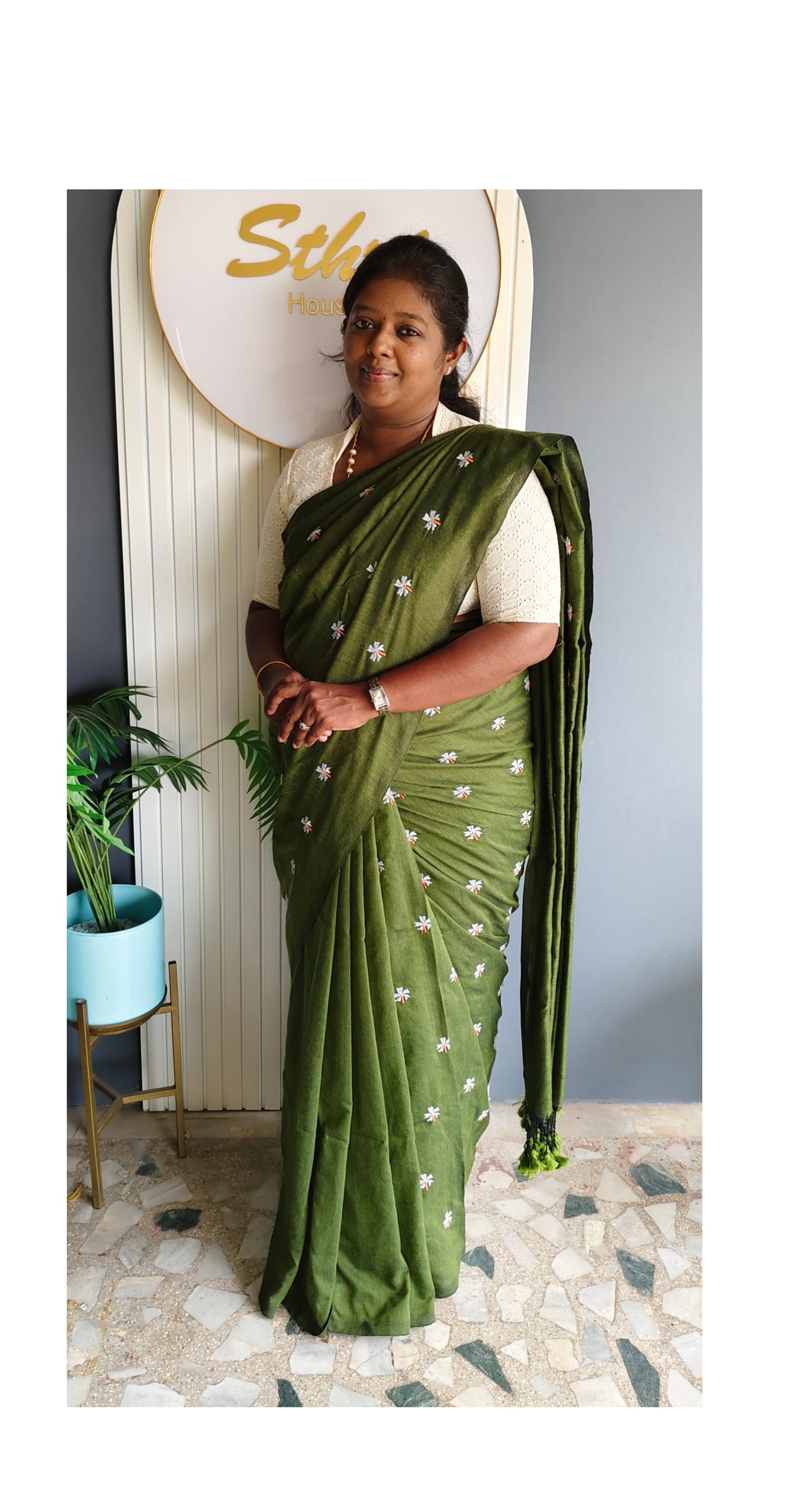 Pavalamalli Embroidery | Sthri Cotton
