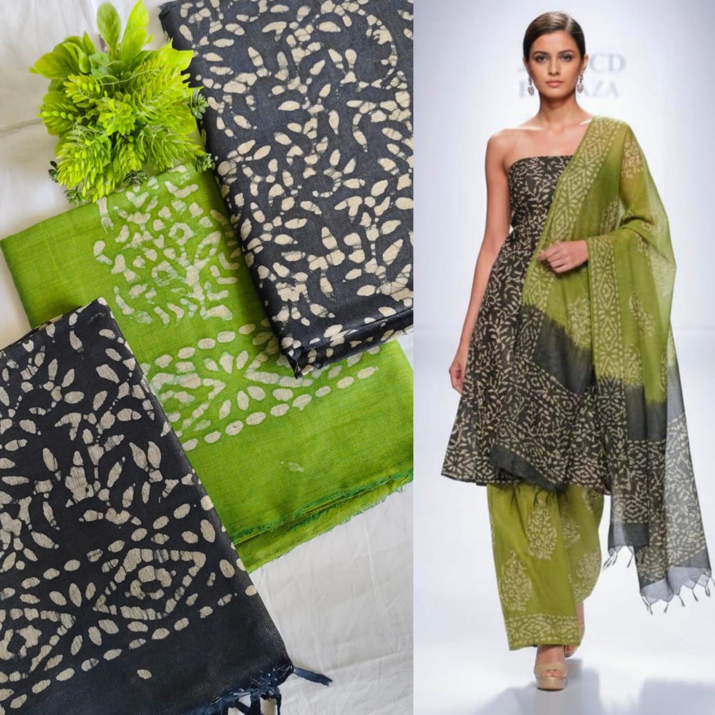 Designer salwar material  - BATIK SILK