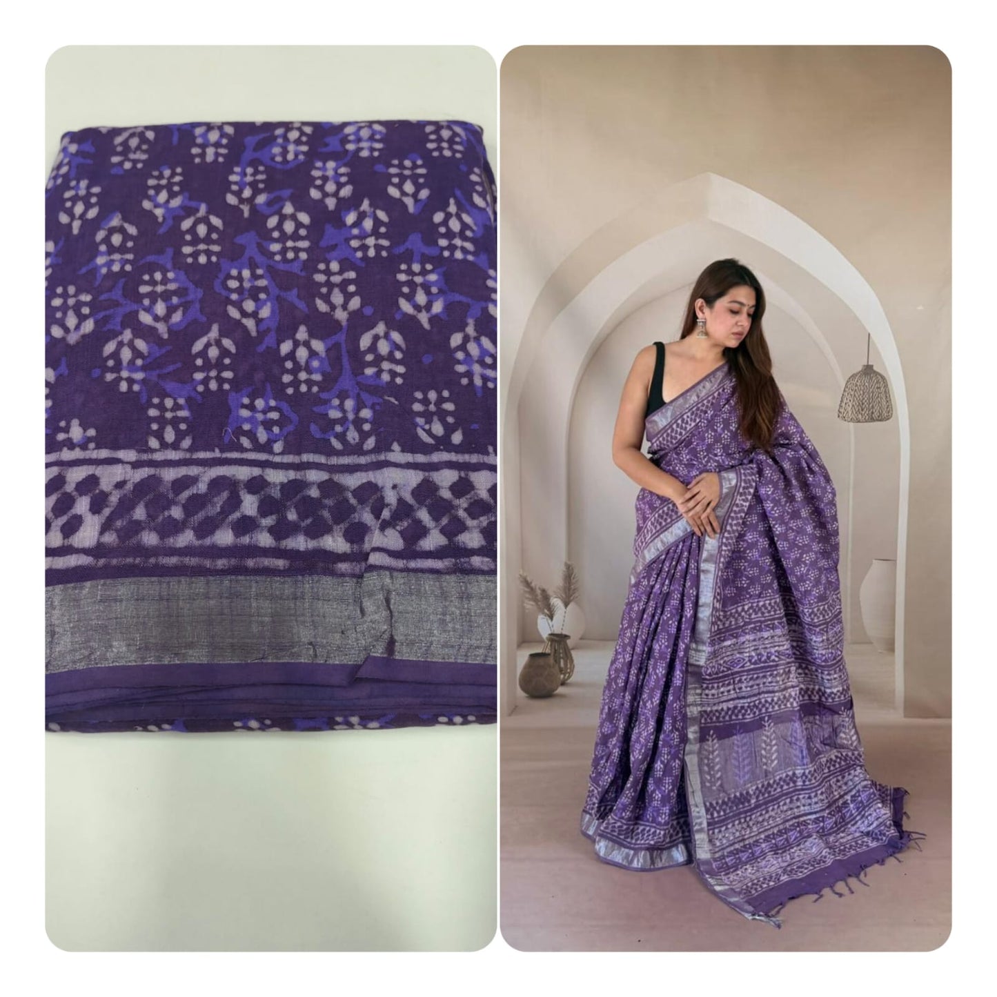 Block print linen