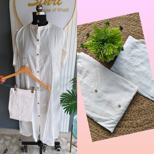 Soft Cotton Cross Stitch Co-ord Set – A-Line Top & Bottom