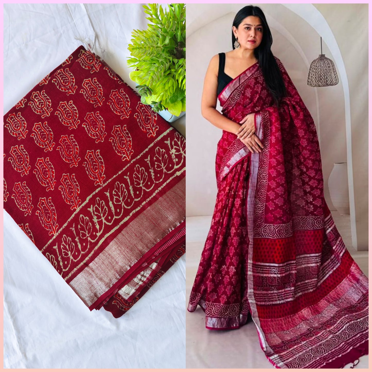 Block print linen
