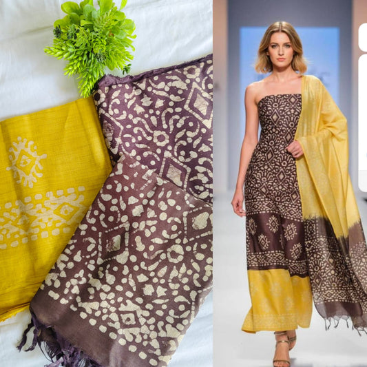 Designer salwar material-BATIK SILK