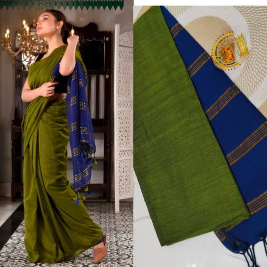 CONTRAST ZARI PALLU