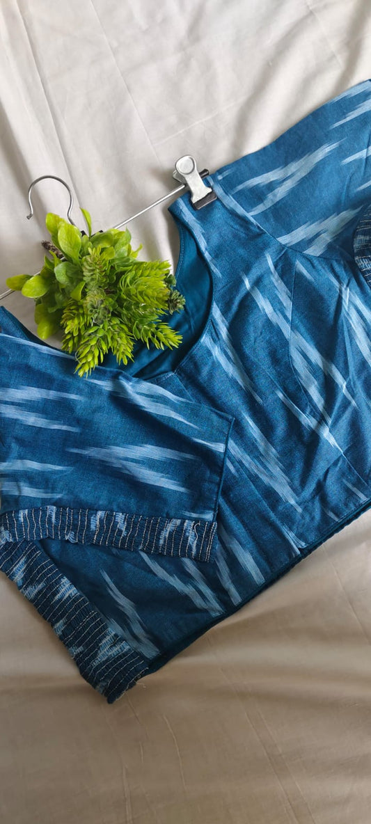Elastic ikkat blouse