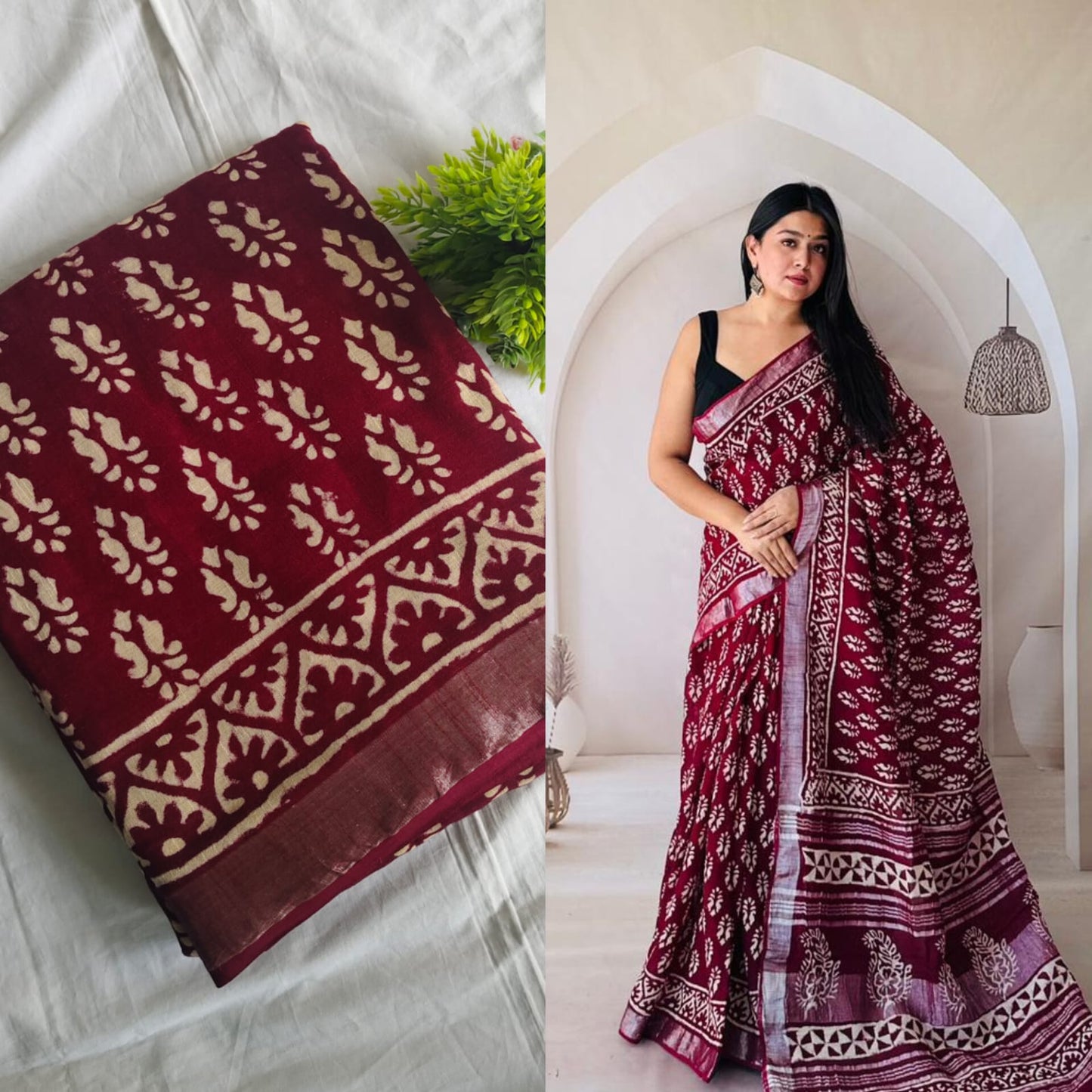 Block print linen
