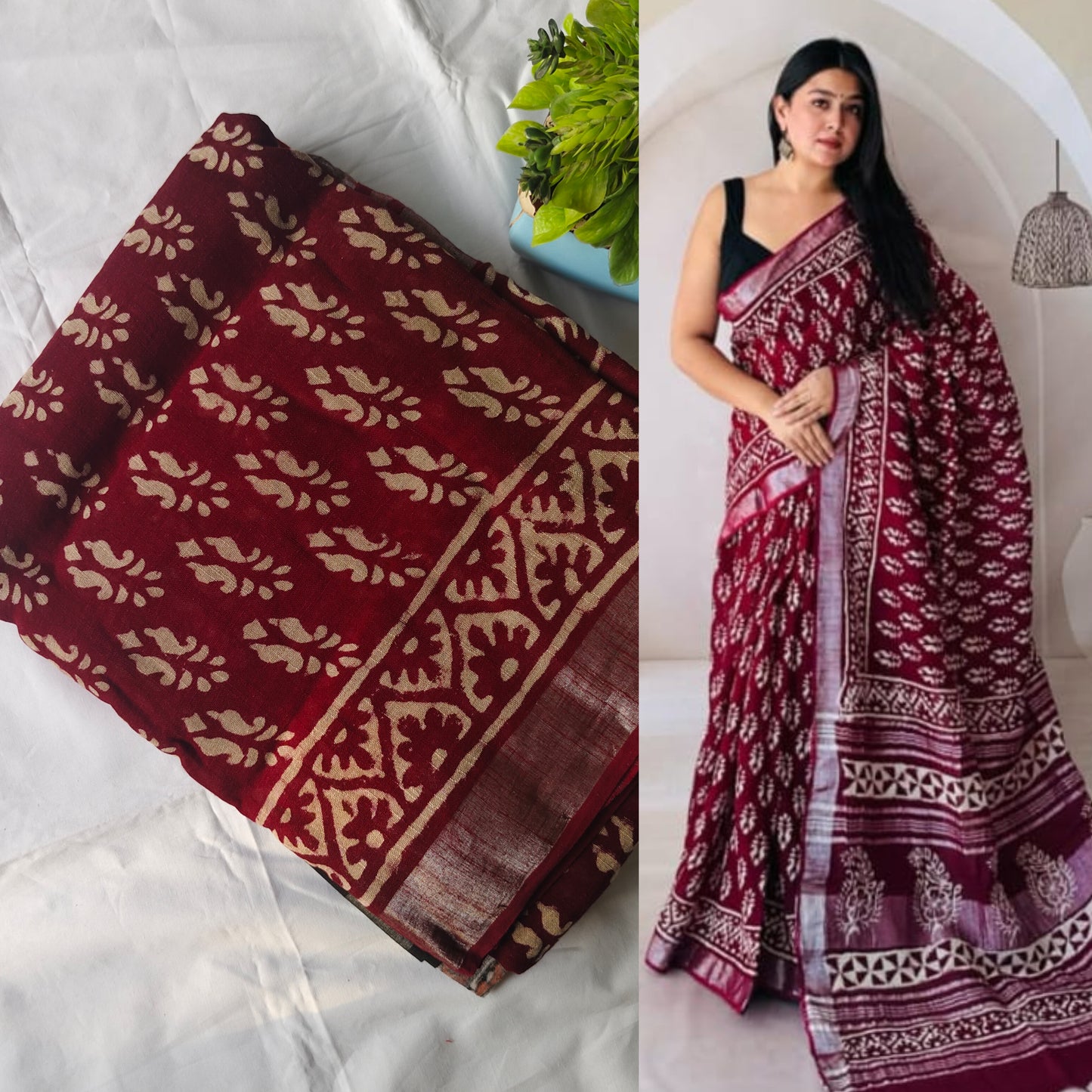 Block print linen