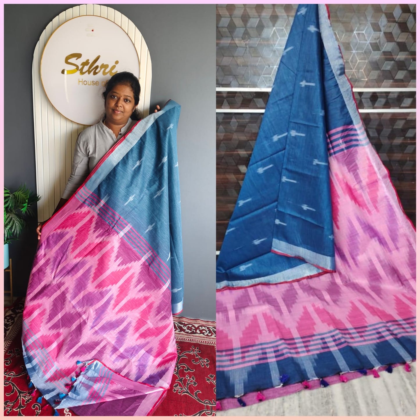 Sthri -Ikkat Linen Cotton