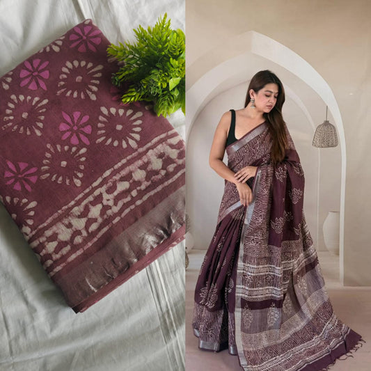 Block print linen