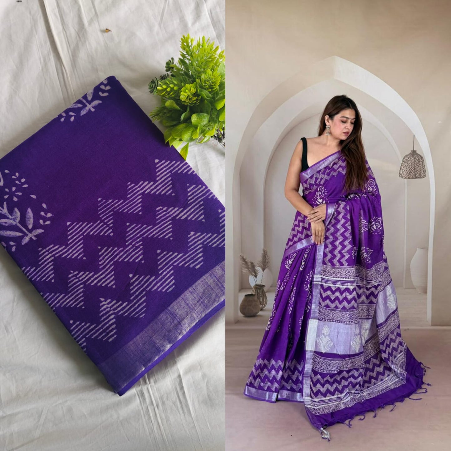 Block print linen
