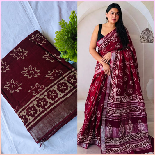 Block print linen