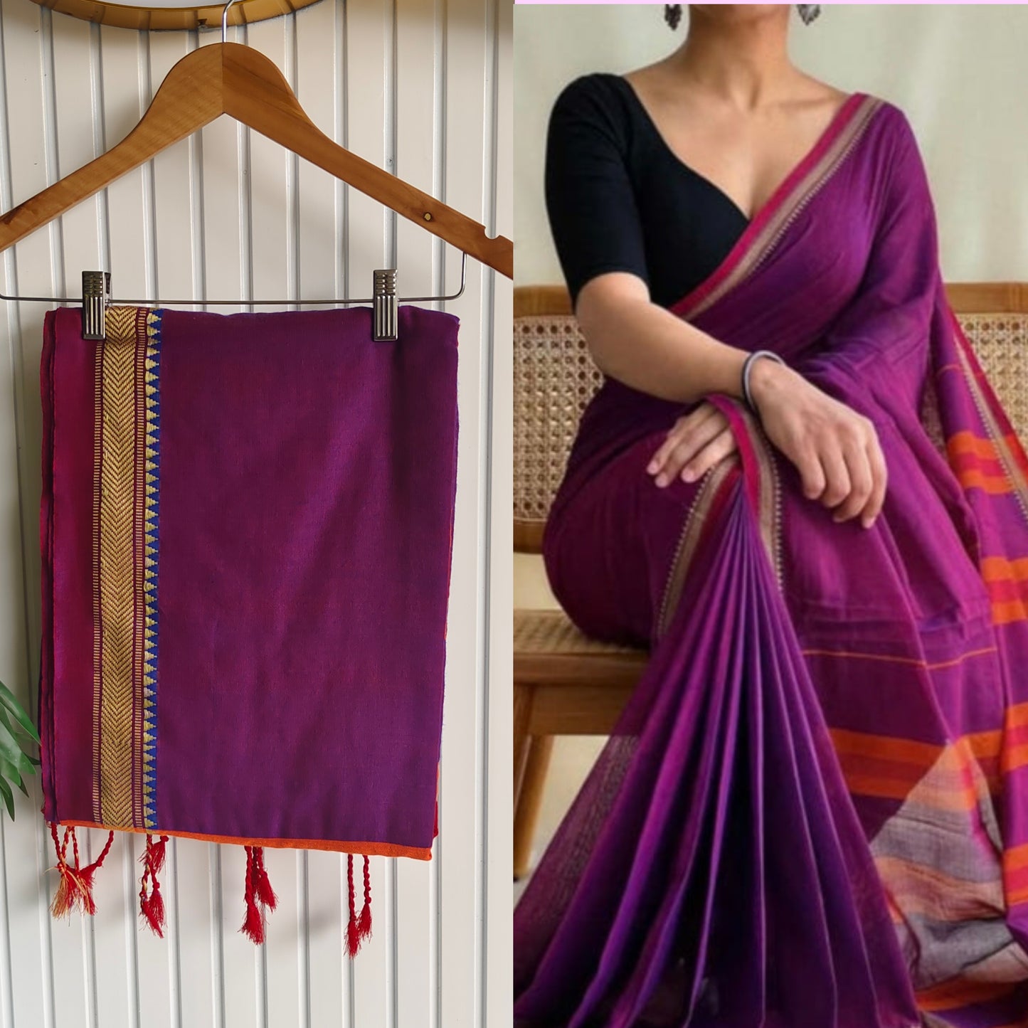Small border khadhi saree
