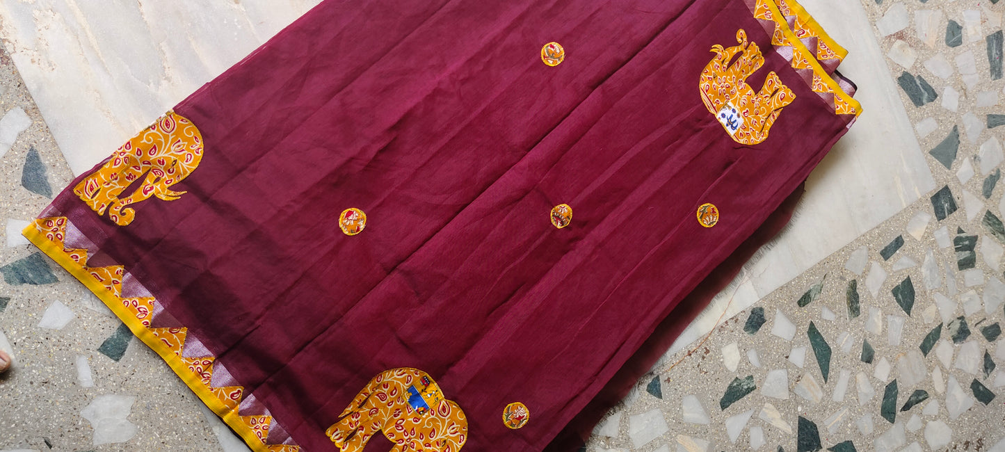 Designer kadhi _ Elephant Patch