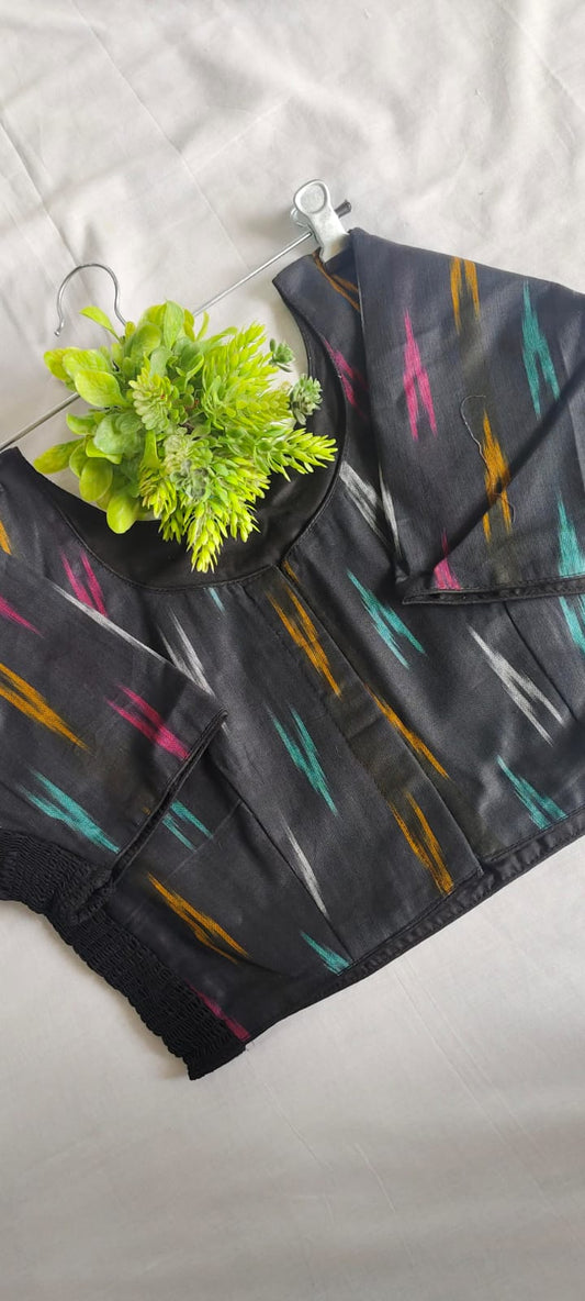 Elastic ikkat blouse