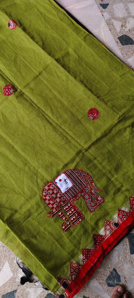 Designer kadhi _ Elephant Patch