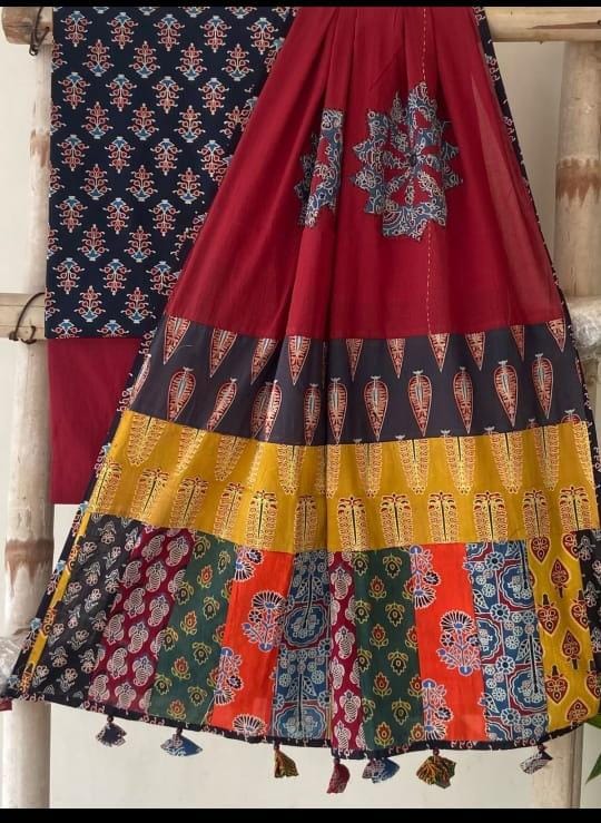 A .Designer salwar material (Ajrak spl )
