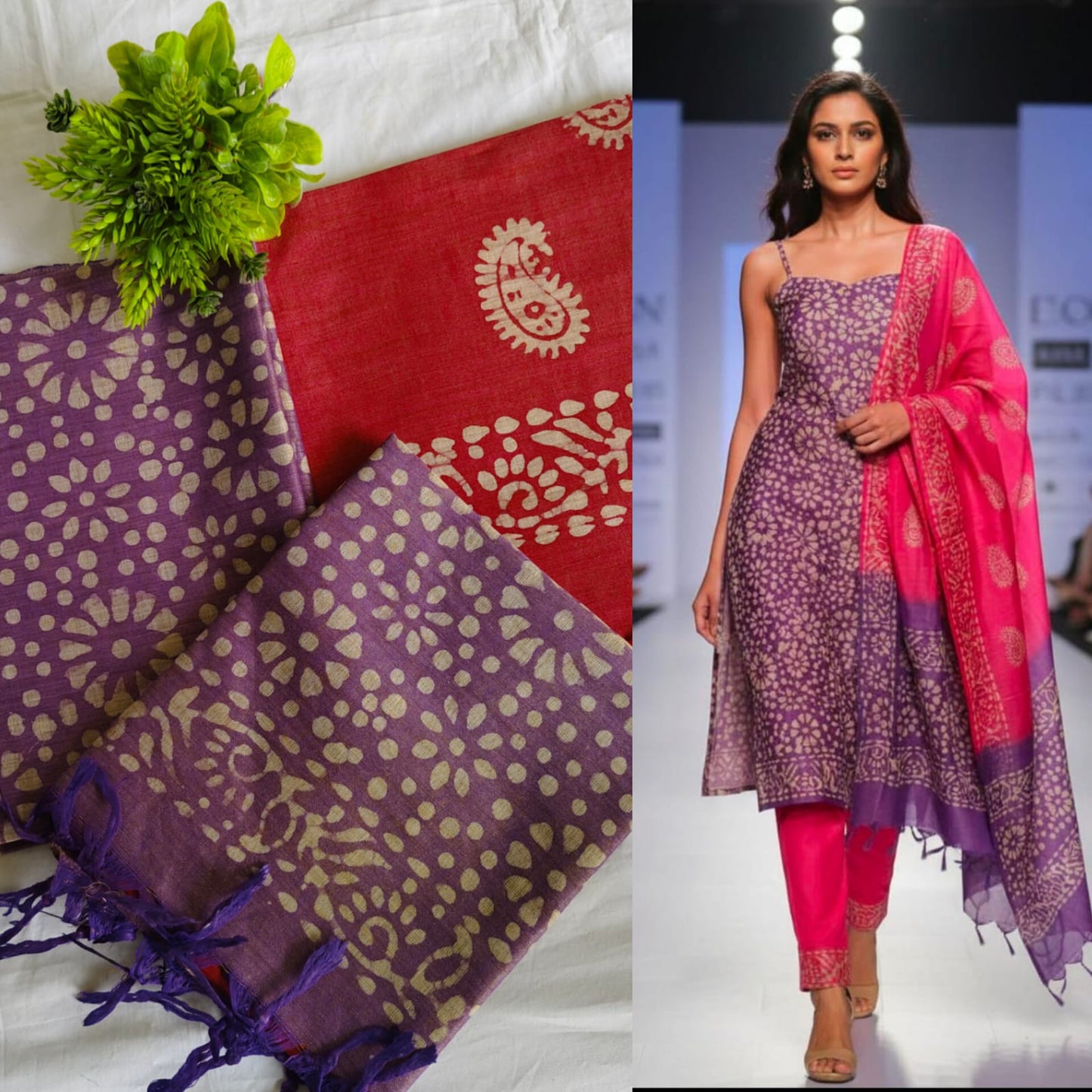 Designer salwar material- Batik silk